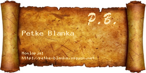 Petke Blanka névjegykártya